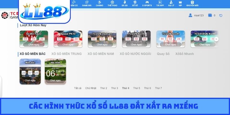 Các hình thức xổ số LL88 đắt xắt ra miếng